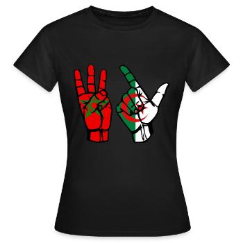 Maroc Algérie peace - T-shirt Femme - noir - Devant - AI Model Female 172 dark (172cm)