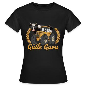 Gourou du fumier Cow Farmer - T-shirt Femme - noir - Devant - AI Model Female 172 dark (172cm)