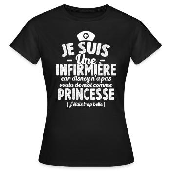 Je Suis Une Infirmière Humour Cadeau Infirmière - T-shirt Femme - noir - Devant - AI Model Female 172 dark (172cm)