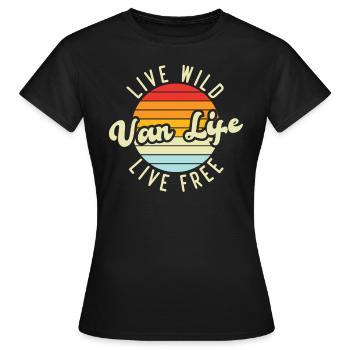 Live wild, live free, van life - T-shirt Femme - noir - Devant - AI Model Female 172 dark (172cm)