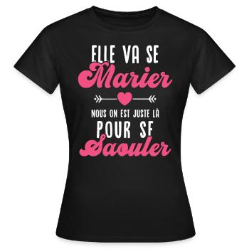 Elle va se marier - T-shirt Femme - noir - Devant - AI Model Female 172 dark (172cm)