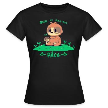 Wachsen Sie in Ihrem eigenen Tempo - Frauen T-Shirt - Schwarz - Vorne - AI Model Female 172 dark (172cm)