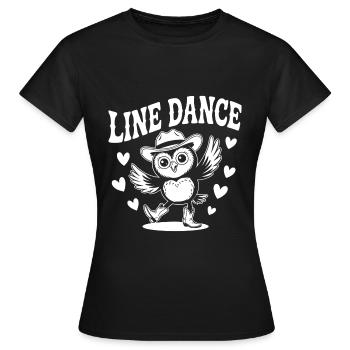 Hibou de danse en ligne Hibou drôle avec Stetson et bottes - T-shirt Femme - noir - Devant - AI Model Female 172 dark (172cm)