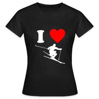 J'aime le ski cadeau de sports d'hiver - T-shirt Femme - noir - Devant - AI Model Female 172 dark (172cm)