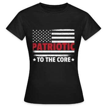 Drapeau américain Patriotisme - T-shirt Femme - noir - Devant - AI Model Female 172 dark (172cm)