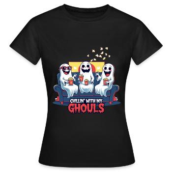 Chillin' With My Ghouls - Women's T-Shirt - black - Front - AI Model Female 172 dark (172cm)