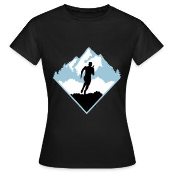 Trail Running, Läufer, laufen - Frauen T-Shirt - Schwarz - Vorne - AI Model Female 172 dark (172cm)