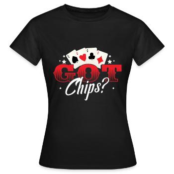 Joueur de poker casino texan hold’em poker - T-shirt Femme - noir - Devant - AI Model Female 172 dark (172cm)