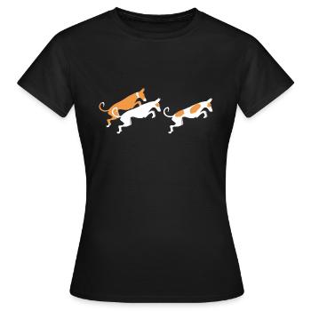 Three podencos - Women's T-Shirt - black - Front - AI Model Female 172 dark (172cm)