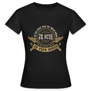 Je Suis Un Papa Bonus - T-shirt Femme - noir - Devant - AI Model Female 172 dark (172cm)