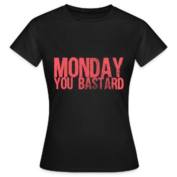 lundi - T-shirt Femme - noir - Devant - AI Model Female 172 dark (172cm)