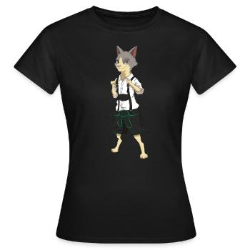 Costume de chat Lederhosen - T-shirt Femme - noir - Devant - AI Model Female 172 dark (172cm)