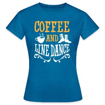 Line Dancing Geschenk I Country Line Dance - Frauen T-Shirt - Antikblaues Saphir meliert - Vorne - AI Model Female 172 dark (172cm)