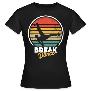 Rétro breakdance bboying cadeau je breakdance - T-shirt Femme - noir - Devant - AI Model Female 172 dark (172cm)