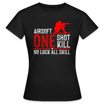 Airsoft Spieler Geschenk I Waffe Softair Team - Frauen T-Shirt - Schwarz - Vorne - AI Model Female 172 dark (172cm)
