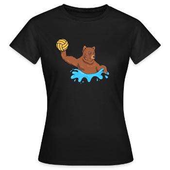 Bär Wasserball Geschenk I Braunbär Wasserballer - Frauen T-Shirt - Schwarz - Vorne - AI Model Female 172 dark (172cm)