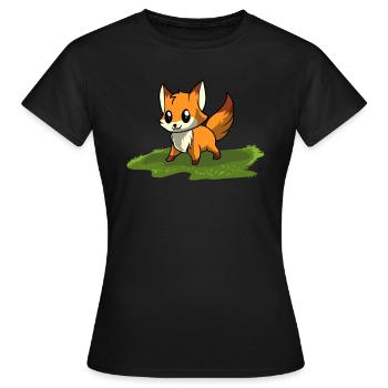 Renard roux - T-shirt Femme - noir - Devant - AI Model Female 172 dark (172cm)