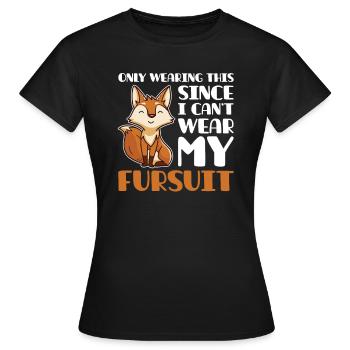 Furry Fandom Furries Fursona - Women's T-Shirt - black - Front - AI Model Female 172 dark (172cm)