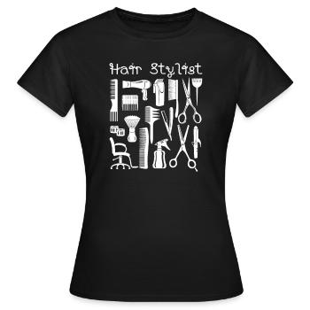 Coiffeur coiffeur coiffeur - T-shirt Femme - noir - Devant - AI Model Female 172 dark (172cm)