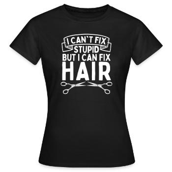 Coiffeur coiffeur coiffeur - T-shirt Femme - noir - Devant - AI Model Female 172 dark (172cm)