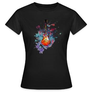 Gitarre Elektrogitarre Gitarrist - Frauen T-Shirt - Schwarz - Vorne - AI Model Female 172 dark (172cm)