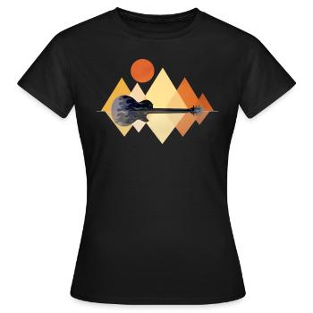 Gitarre Elektrogitarre Gitarrist - Frauen T-Shirt - Schwarz - Vorne - AI Model Female 172 dark (172cm)