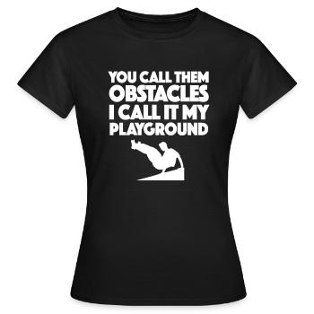 Parkour - Frauen T-Shirt - Schwarz - Vorne - AI Model Female 172 dark (172cm)