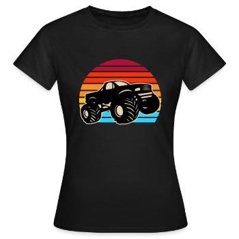 Retro Monstertruck - Frauen T-Shirt - Schwarz - Vorne - AI Model Female 172 dark (172cm)