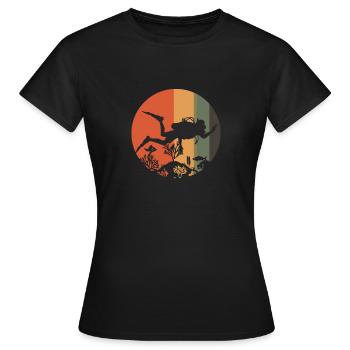 Plongée rétro plongée Scuba Plongée Plongée Plongée - T-shirt Femme - noir - Devant - AI Model Female 172 dark (172cm)