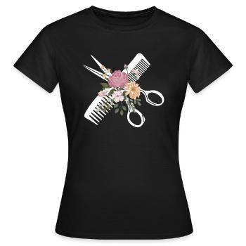 Coiffeur coiffeur coiffeur - T-shirt Femme - noir - Devant - AI Model Female 172 dark (172cm)