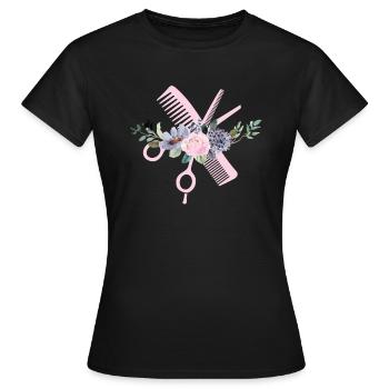 Coiffeur coiffeur coiffeur - T-shirt Femme - noir - Devant - AI Model Female 172 dark (172cm)