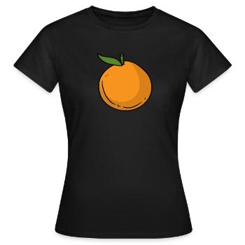 Orange Zitrusfrucht Apfelsine - Frauen T-Shirt - Schwarz - Vorne - AI Model Female 172 dark (172cm)