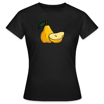 Birne - Frauen T-Shirt - Schwarz - Vorne - AI Model Female 172 dark (172cm)