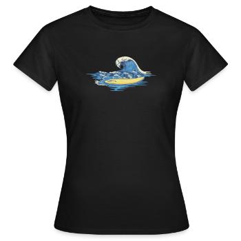Wellenreiten Surfen - Frauen T-Shirt - Schwarz - Vorne - AI Model Female 172 dark (172cm)