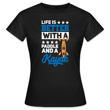 Kayak Kayak Kayaker - T-shirt Femme - noir - Devant - AI Model Female 172 dark (172cm)