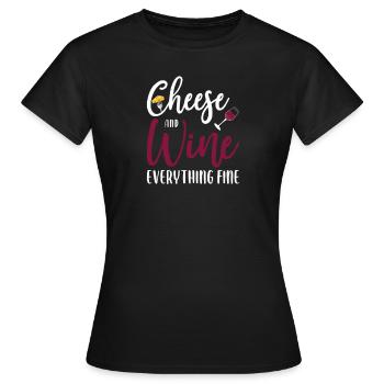 Plateau de fromages Fromages Fromages laitiers - T-shirt Femme - noir - Devant - AI Model Female 172 dark (172cm)