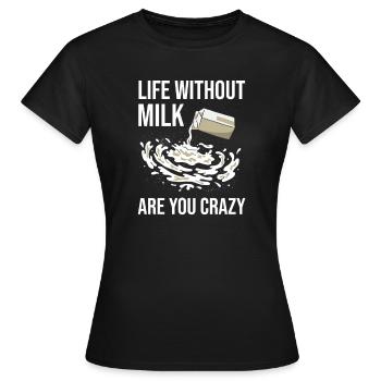 Lait au lait cru au lait entier - T-shirt Femme - noir - Devant - AI Model Female 172 dark (172cm)