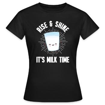Lait au lait cru au lait entier - T-shirt Femme - noir - Devant - AI Model Female 172 dark (172cm)