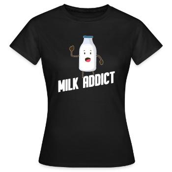 Lait au lait cru au lait entier - T-shirt Femme - noir - Devant - AI Model Female 172 dark (172cm)