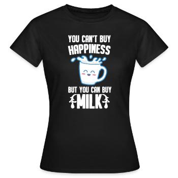 Lait au lait cru au lait entier - T-shirt Femme - noir - Devant - AI Model Female 172 dark (172cm)