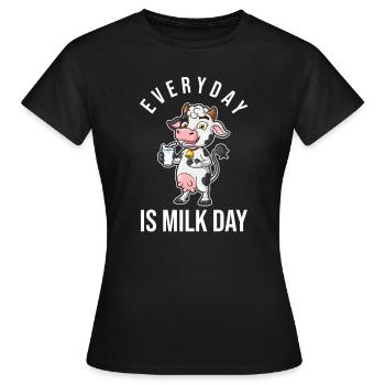 Lait au lait cru au lait entier - T-shirt Femme - noir - Devant - AI Model Female 172 dark (172cm)