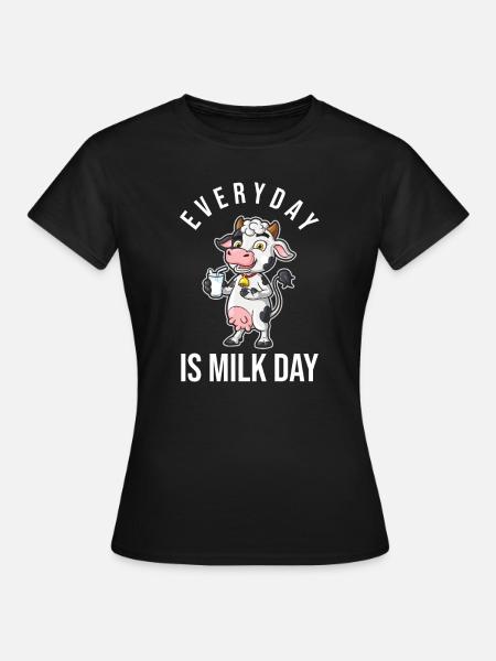 Milch Rohmilch Vollmilch - T-shirt dam - svart