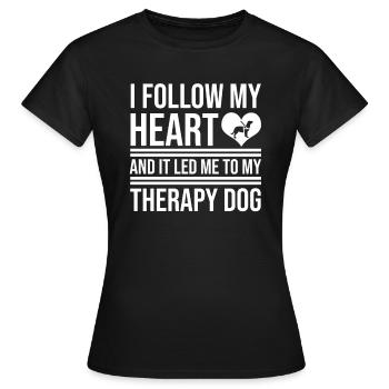 Chien de thérapie canine - T-shirt Femme - noir - Devant - AI Model Female 172 dark (172cm)