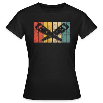 Menuisiers rétro menuisiers menuisiers Charpentier - T-shirt Femme - noir - Devant - AI Model Female 172 dark (172cm)