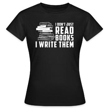 Schriftsteller Roman Schreiber Literatur Autor - Frauen T-Shirt - Schwarz - Vorne - AI Model Female 172 dark (172cm)