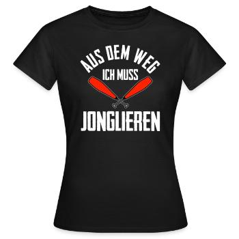 Jonglieren Jongleur - Frauen T-Shirt - Schwarz - Vorne - AI Model Female 172 dark (172cm)