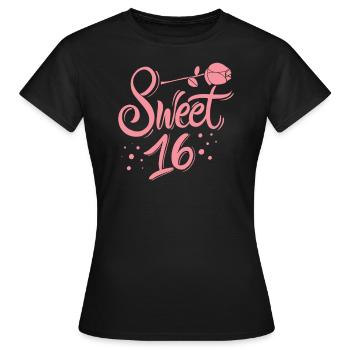Sweet 16e anniversaire - T-shirt Femme - noir - Devant - AI Model Female 172 dark (172cm)