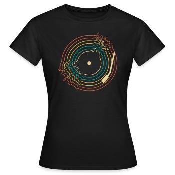 Retro Vinyl Record Record Collector - Women's T-Shirt - black - Front - AI Model Female 172 dark (172cm)
