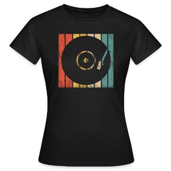 Retro Vinyl Record Record Collector - Women's T-Shirt - black - Front - AI Model Female 172 dark (172cm)