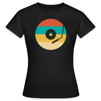 Retro Vinyl Record Record Collector - Women's T-Shirt - black - Front - AI Model Female 172 dark (172cm)